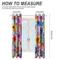 thumbnail image 2 of Floral Colorful Flower 2 Panel Curtain Set, Watercolor Painting Window Treatment Living Room Bedroom Decor, 2 of 5