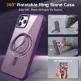 thumbnail image 4 of Allytechgroup iPhone 11 Pro Max Magnetic Case with Rotating Stand, Multi Angle Viewing Stand Anti-Scratch Compatible with Magsafe & Car Mount Phone Case for Apple iPhone 11 Pro Max, Purple, 4 of 7