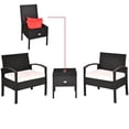 thumbnail image 4 of Topcobe Wicker 3-Piece Outdoor Patio Porch Set Rattan Conversation Furniture Sets with Table and Removable Cushion, Black, 4 of 7