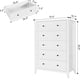thumbnail image 2 of Blanca 5-cajón cómoda para dormitorio: de altura con deep cajones, metal knobs, moderno de madera chest para entrada & hallway, 2 of 7