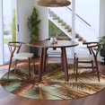 thumbnail image 4 of Summer Beach Round Living Room Rugs 8 ft, Realistic Palm Tree Tropical Plant Coastal Washable Large Area Rug with Non-Slip Sturdy Edge Binding Round Carpet for Dining Room Kitchen Office, 4 of 9