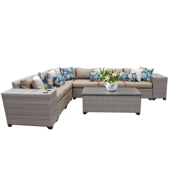 Catalina 9 Piece Outdoor Wicker Patio Furniture Set 09b
