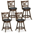thumbnail image 1 of Gymax 360° Swivel Barstools Set of 4 24'' Counter Height Bar Chairs with Back & Footrest, 1 of 10