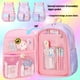 thumbnail image 4 of Mochila Jcobvig Kawaii para niñas y niños, escuela, con bolsa para bolígrafos, color morado, 4 of 9