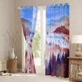 thumbnail image 3 of Homewish Nature Scenery Curtains Pack of 2 (42x84 Each), Jungle Mountain Pine Tree Curtains Blackout, Retro Natural Landscape Bedroom Curtains, Blue Brown Curtains and Drapes Bedroom Decor, 3 of 6