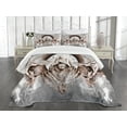 thumbnail image 3 of Ambesonne Dragon Quilted Bedspread Set 3 Pcs, Monk Branches Medieval, King Size, Grey Umber Brown, 3 of 5