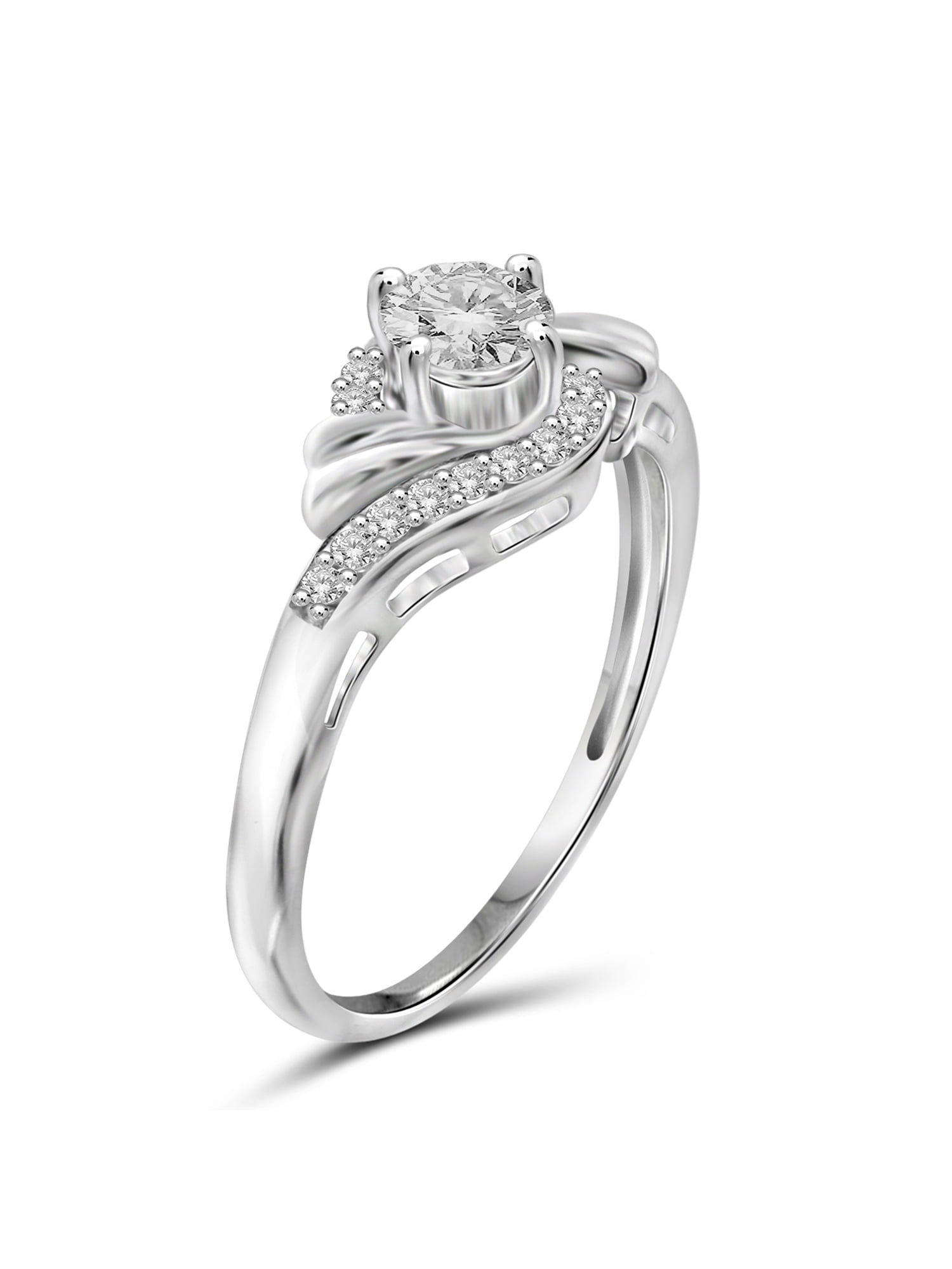 Diamonice 0.925 Sterling Silver 1.00 Carat White Cubic Zirconia Ring for Women | Cubic Zirconias for Everyday Womens Wear