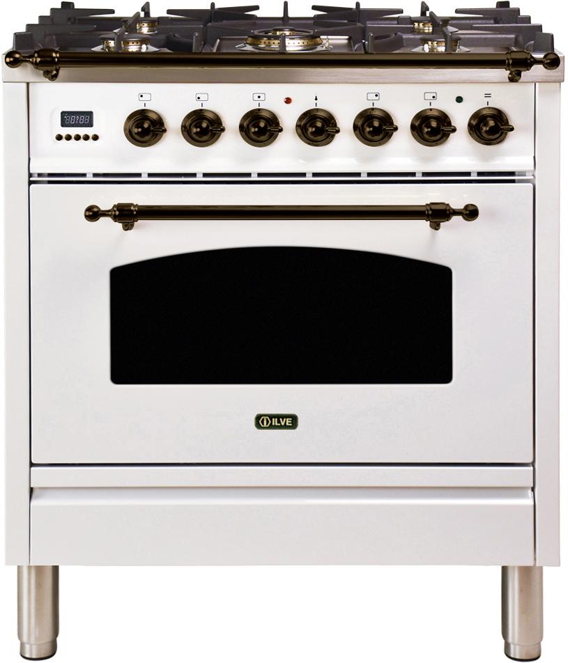 Ilve UPN76DMPBY Nostalgie Series 30 Inch Dual Fuel Convection