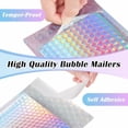 thumbnail image 4 of 50 PCS Metallic Bubble Mailers,Holographic Self Seal Shipping Mailer,Waterproof Cushion Envelopes for Mailing Packing Small Business,Poly Padded Envelopes, 4 of 7