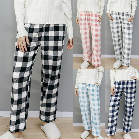 Jacenvly Sweatpants Women Suit Pants Long High Waisted Pocket Plain Trouser Pants for Women Winter Fashion Plush Casual Woolen Trousers Ladies High Waist Pants