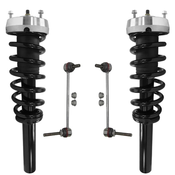 Detroit Axle - Front Struts Sway Bars for 2007-2013 BMW X5 2008-2014 X6, 2 Struts with Coil Spring Assembly 2 Stabilizer Sway Bar End Links 2009 2010 2011 2012 Replacement Suspension Kit