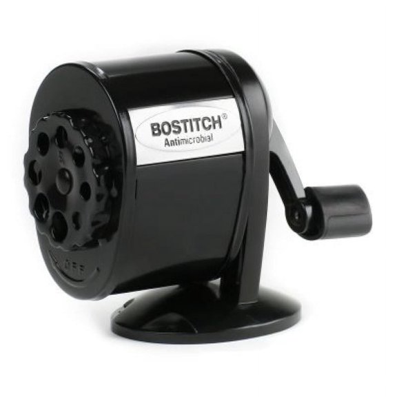 Bostitch Metal Antimicrobial Manual Pencil Sharpener, Black (MPS1-BLK)