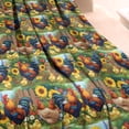 thumbnail image 3 of Green Chicken Sunflower Pattern Blanket,Comfortable Soft Lamb Wool Throw Blanket,All Season,Warm Lightweight Blankets for Sofa Bed Couch Living Room Chair,40"x50", 3 of 4