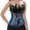 Blue, variant on Grebrafan Corset Zip up Women Role Playing Peacock Bustier Black XXL