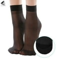 thumbnail image 5 of PULLIMORE 15 Pairs Women Ankle Silk Socks Ultra Thin Summer Short Ankle Sheer Stockings Nylon Sock (Black), 5 of 8
