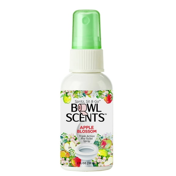 Bowl Scents Apple Blossom Pre-Toilet Spray 2 oz | Prevents Poop Smell | Fits in Pocket or Purse