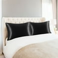 thumbnail image 2 of PiccoCasa Set of 2 King (20"x36") Satin Pillowcase Durable&Soft Enveloped Black, 2 of 7