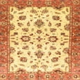 thumbnail image 1 of Ahgly Company Indoor Square Abstract Chrome Gold Yellow Oriental Area Rugs, 3' Square, 1 of 6