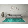 thumbnail image 3 of Ahgly Company Indoor Square Oriental Turquoise Blue Industrial Area Rugs, 4' Square, 3 of 4