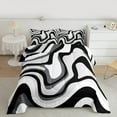 thumbnail image 2 of jejeloiu Modern Geometric Desgin Queen Comforter Set,Minimalist Stripes Lines Bedding Sets,Black White Bedding Comforter Set For Teens,Luxury Bedroom Decor Reversible,3-Piece, 2 of 8