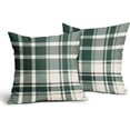 thumbnail image 2 of Christmas Plaid Pillow Covers 16x16 Set of 2 Forest Green Grey Buffalo Checkered Decorative Tartan Pillowcases Xmas Winter Holiday Outdoor Rustic Farmhouse Throw Cushion Case Decor for Couch Sofa Bed, 2 of 6