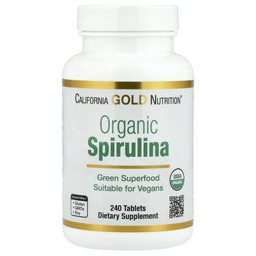 California Gold Nutrition Organic Spirulina, 240 Tablets (500 mg per Tablet)