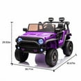 thumbnail image 6 of 24V 2-Seater Kids Ride On Truck Car with Parent Remote Control, 200W Dual Motors, 20.28" Wide Seat, Four-Wheel Suspension, MP3 & Bluetooth Music, LED Lights, Big Electric Car for Boys & Girls Ages 3+, 6 of 8