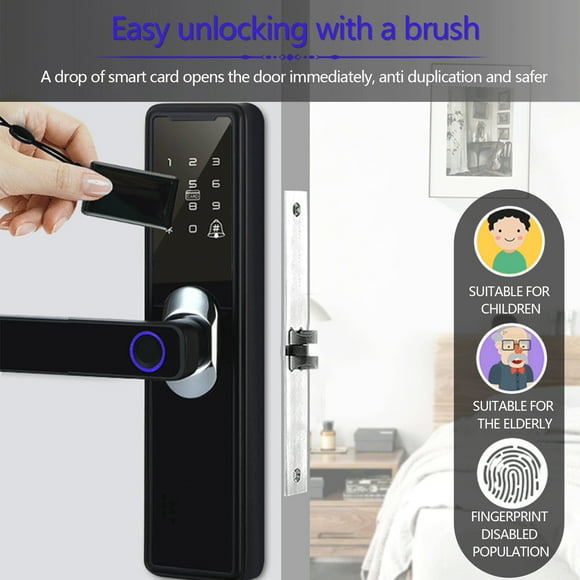 TopLLC Smart Door Lock, Keyless Fingerprint &Touchscreen ,Secure Bluetooth, Easy Install, Digital Door Lock,Great For Home, Apartment, Hotel, Office on Clearance