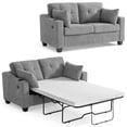 thumbnail image 2 of CHIC HOUSE Pull Out Sofa Bed Couch Full Size with Mattress USB, Convertible Sleeper Sofa Loveseat for Small Spaces RV, Corduroy Pull Out Couch Bed for Living Room with Cup Holders LED Lights, Gray, 2 of 9