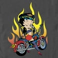 thumbnail image 2 of Men's Betty Boop Biker Betty Flames  Graphic Tee Charcoal Large, 2 of 5