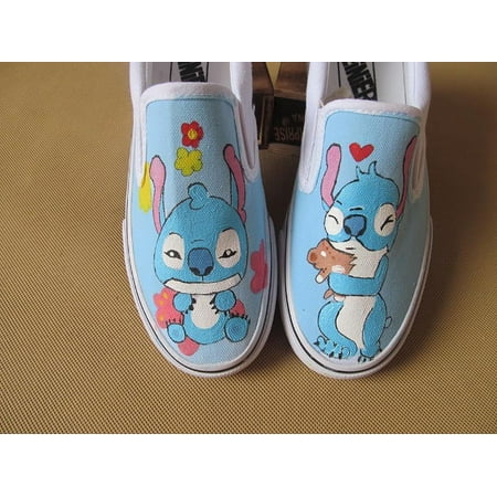 New Hand-drawn DIY Stitch Slip-On Flat Shoes Women s Classic Walking Shoes Fashioinable Soft Loafers