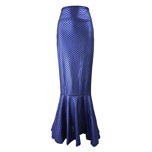 FEIFLY Women Adult Shimmering Skirt For Party Glamorous Sea Outfits Solid Color Festival Clothing