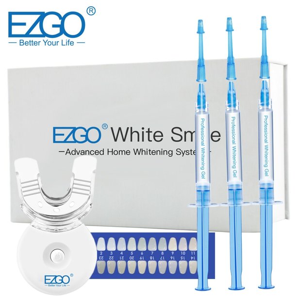 EZGO Teeth Whitening Kit with Light 3ml 44 Carbamide Peroxide Teeth
