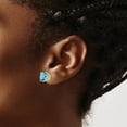 thumbnail image 3 of Primal Gold 14 Karat Yellow Gold 10mm Blue Topaz Earrings, 3 of 4