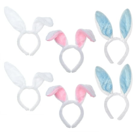 TopTie 6 PCS Bunny Plush Animal Headbands Cute Party Head Band Halloween