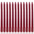 thumbnail image 1 of Paquete de 12 velas cónicas en espiral borgoña de 25 cm de Peytanger, 1 of 7