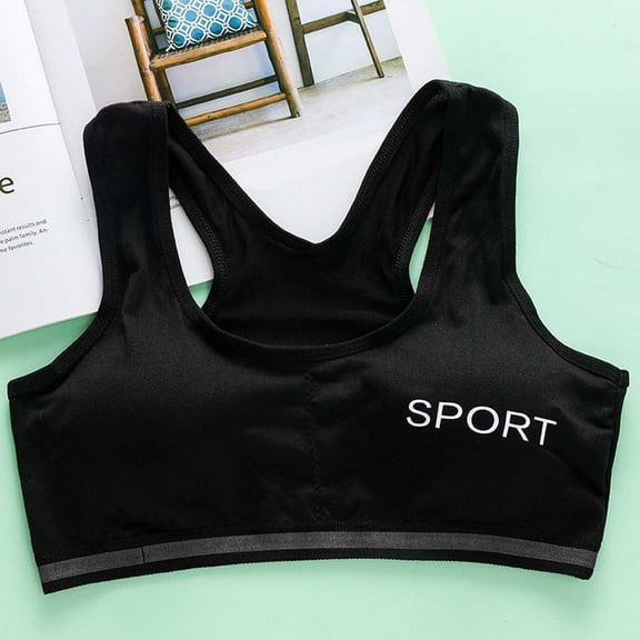 BAODANN Crop Top Bra Girls Seamless Sports Bra Training White Teen Bra Camisole Style Lightweight Seamless Kids 6 Underwear Girls Kids Underwear Girls Girls Clothes Size 12-14 Underwear Toddler Girl
