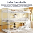 thumbnail image 3 of Twin Over Twin Over Twin Triple Bunk Bed Frame, Heavy Duty Detachable Bunk Beds for 3, Metal 3 Bunk Beds with 2 Ladder & Guardrail for Teens Adults (White）, 3 of 7