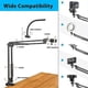 thumbnail image 4 of Overhead Phone Mount With Ring Light, Flexible Articulating Phone Arm Stand Compatible With Iphone, Logitech Webcam, Desk Tripod For Youtube Live Stre, 4 of 5