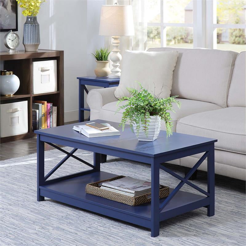 Convenience Concepts Oxford Coffee, Coffee Table Blue And White