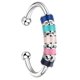 thumbnail image 3 of Anillo de ansiedad con cuentas de colores para aliviar el estrés, ajustable, abierto, colorido, giratorio, para mujeres y hombres, 3 of 10