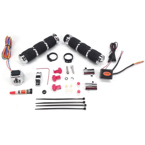 Avon Air Cush Heated Chrome 1" Handlebar Grips (MT-AIR-90-CH-HT)