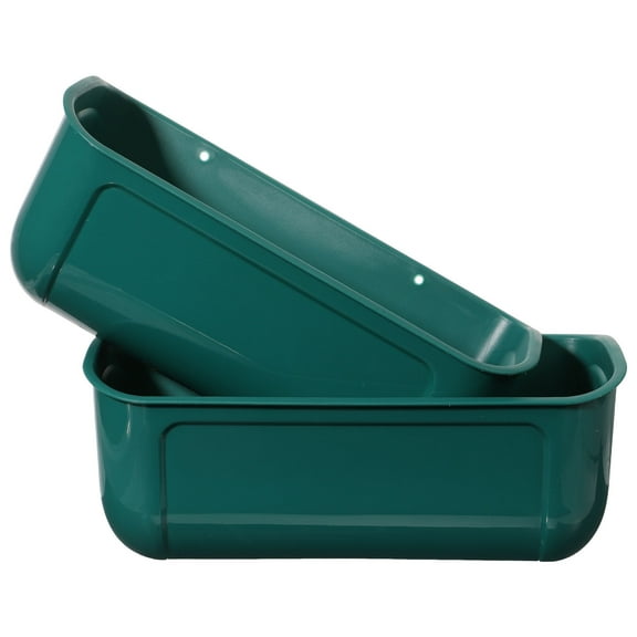 PBPBOX 2Pcs Durable Dark Green Livestock Feed Bucket with Smooth Surface and Rustproof Material