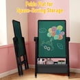 thumbnail image 3 of Art Easel for Kids, Double Sided Magnetic Kids Easel, Adjustable 360°Rotating Whiteboard & Chalkboard for Boys and Girls, Black, 3 of 9
