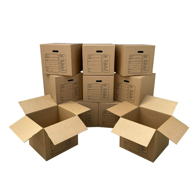 uBoxes Corrugated Moving Boxes with Handles, 10 Premium Large, 18