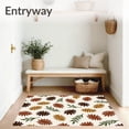 thumbnail image 3 of ODIKA 3'x5' Machine Washable Non-Slip Area Rug, Pine Cone Forest Floor Rustic Woodland Nature Theme High Traffic Rug with Pad, Beige, 625027, 3 of 8