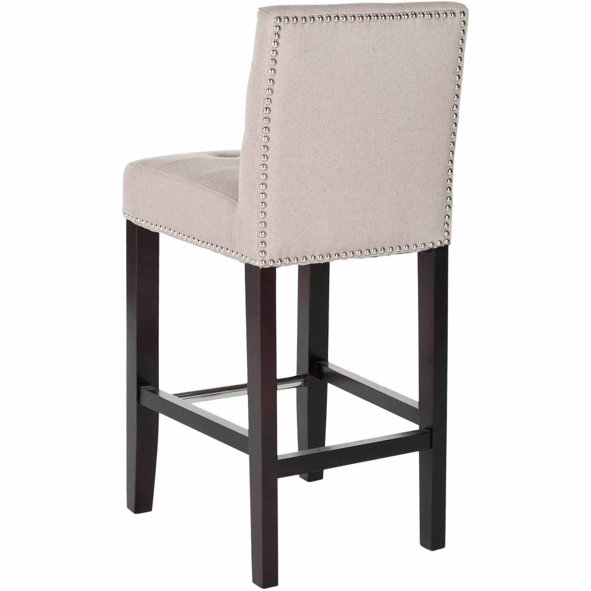 SAFAVIEH Thompson Rustic Glam Tufted Counter Stool with Footrest, Taupe