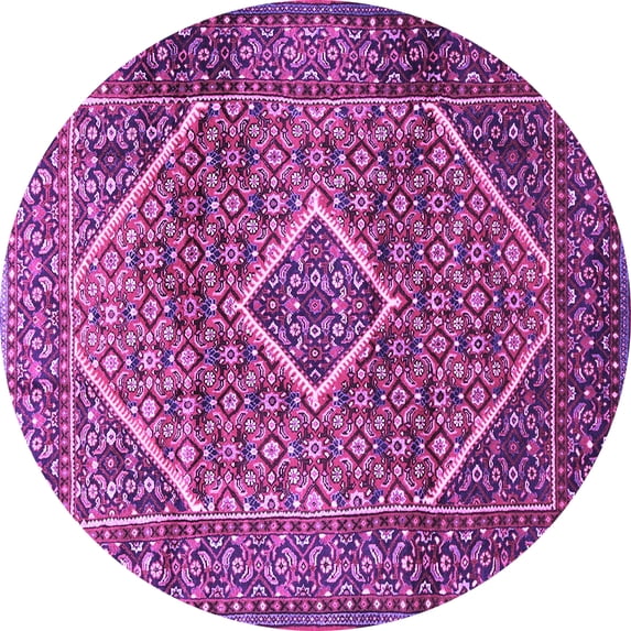 Ahgly Company Indoor Round Persian Purple Traditional Area Rugs, 8' Round
