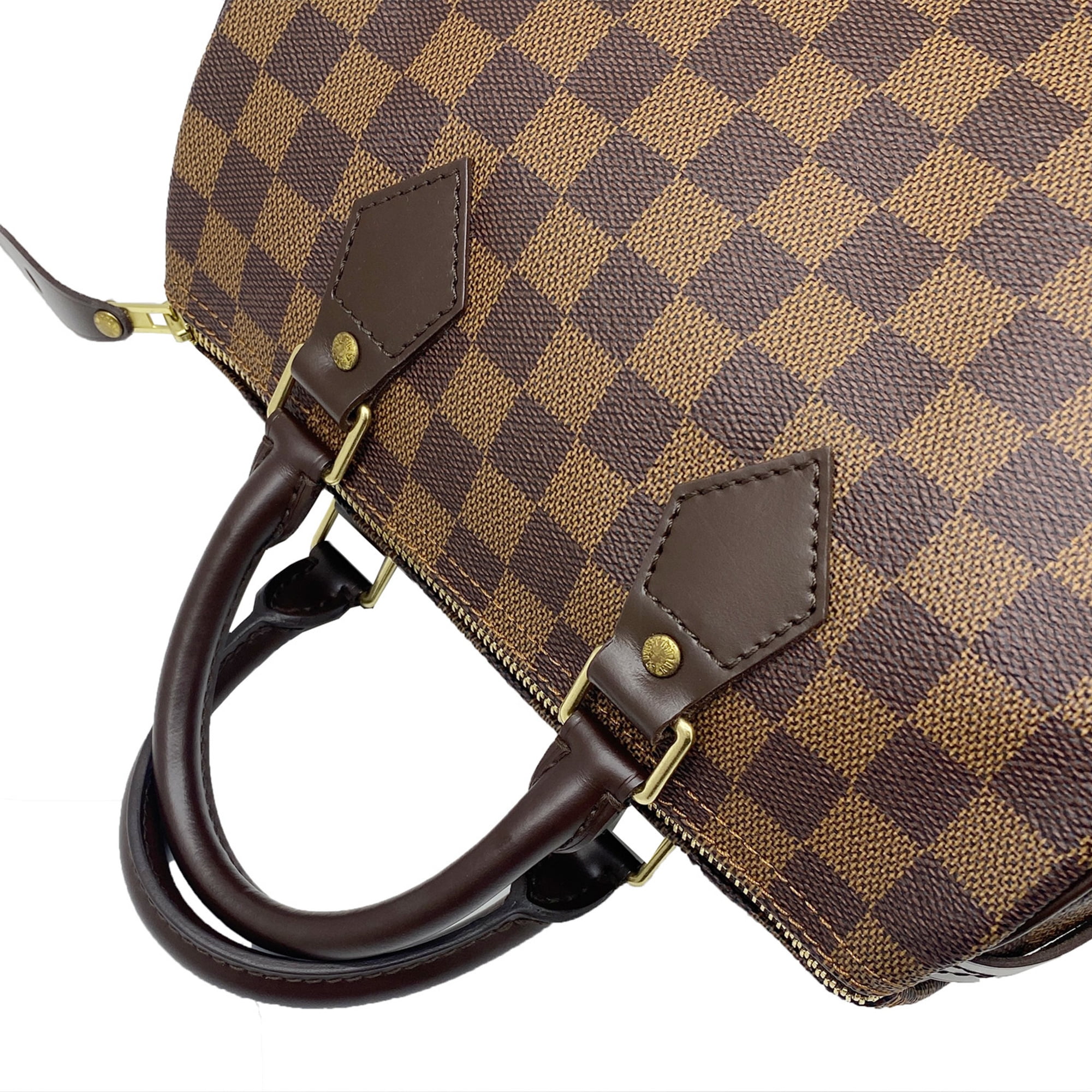 used Unisex Pre-owned Authenticated Louis Vuitton Monogram Speedy 25 Canvas Brown Boston Bag Top HandleBag, Adult Unisex, Size: Small