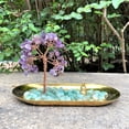thumbnail image 2 of Soporte de incienso de árbol de dinero de cristal, quemador de incienso de gema natural con bandeja dorada UHUSE Porta incienso, 2 of 5